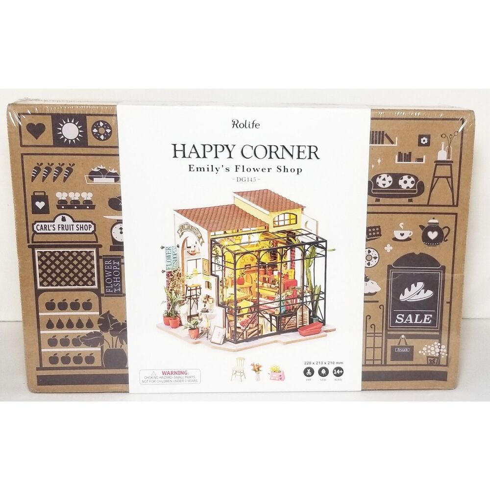 Rolife Happy Corner Emily's Flower Shop DG145 Miniature DIY Kit Mini Craft NEW